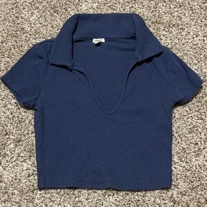 Garage Polo V-Neck Crop Top